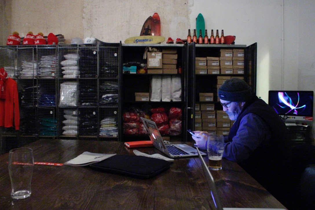 Dave Mackey office The Useless Wooden Toys Society Speedway Skateboarding Magazine Lost Art Interview