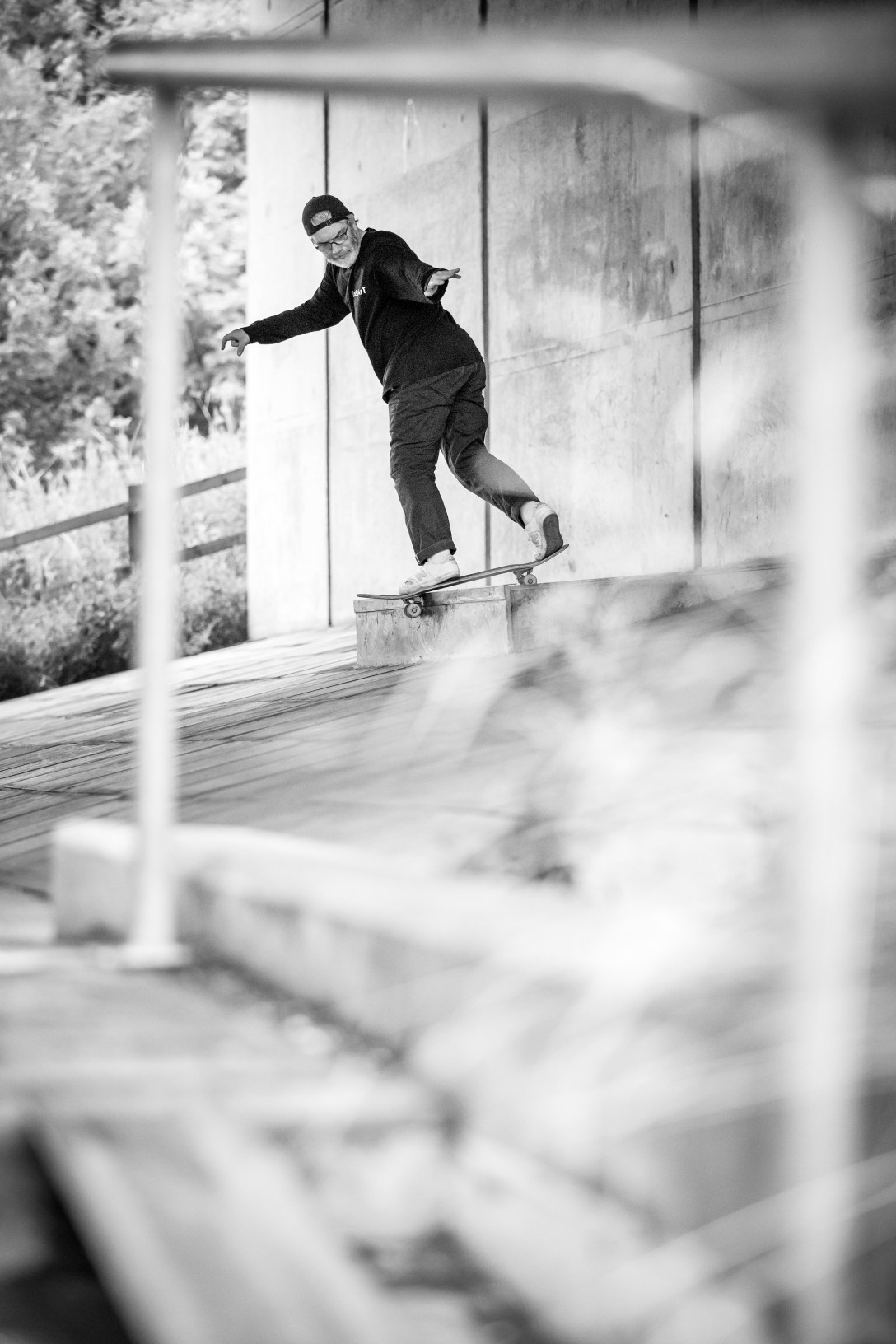 David-Mackey-Backside-Lipslide-Preston-New Balance Numeric Barge at Will tour photo-Chris Johnson Speedway Skateboarding Magazine