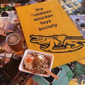 The Useless Wooden Toys Society pint and food 1 Speedway Skateboarding Magazine David Mackey Interview