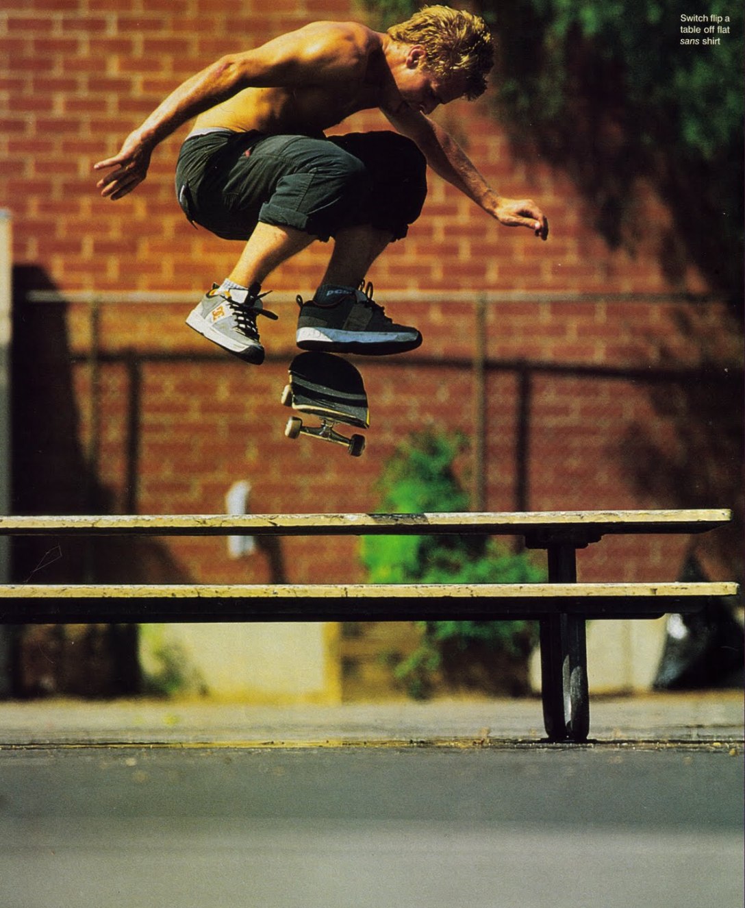Anthony Van Engelen Switch Kickflip Picnic Table scan courtesy of The Chrome Ball Incident Speedway Mag Greg Hunt Interview